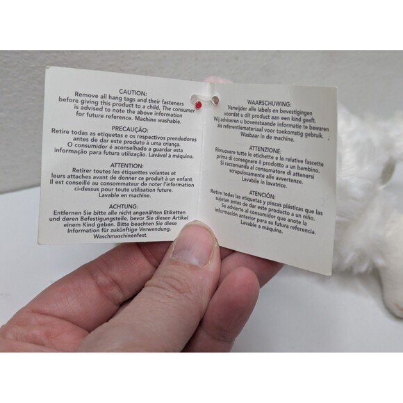 Russ Berrie CHESHIRE White Cat Plush LuvPets Blue Eyes Pink Bow NWT HTF Rare - Picture 5 of 8